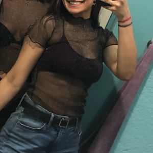 Glitter Mesh top